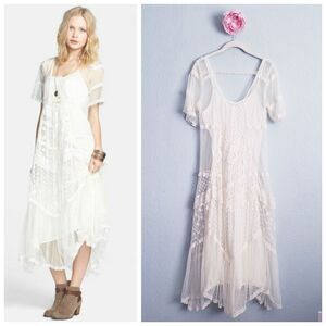 Free People Elson Ivory Lace Festival Maxi Dress